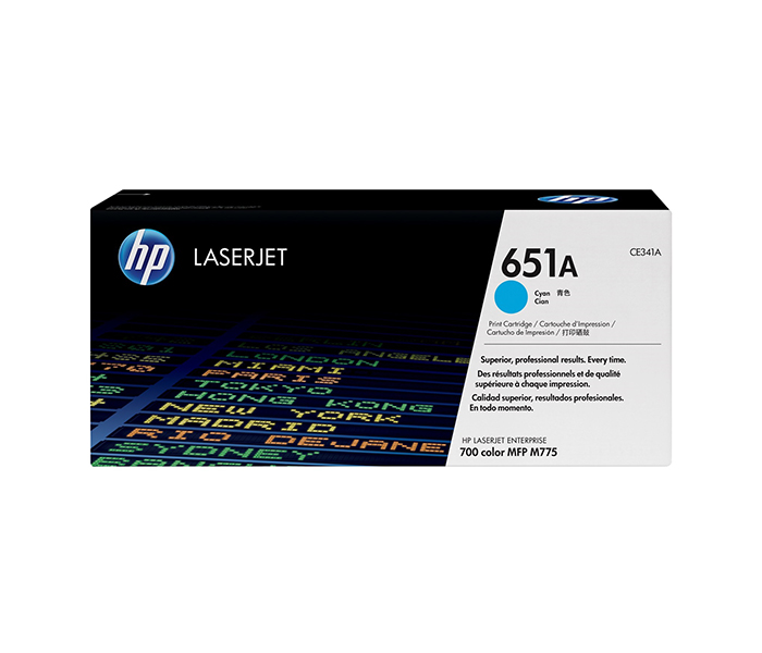 HP 651A Original LaserJet Toner Cartridge - Cyan (CE341A) - Zoom Image