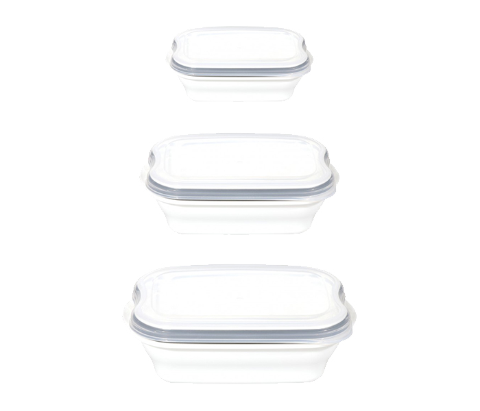 Delcasa DC1029 3 Pieces Multi Airtight Glass Storage Box - Clear - Zoom Image