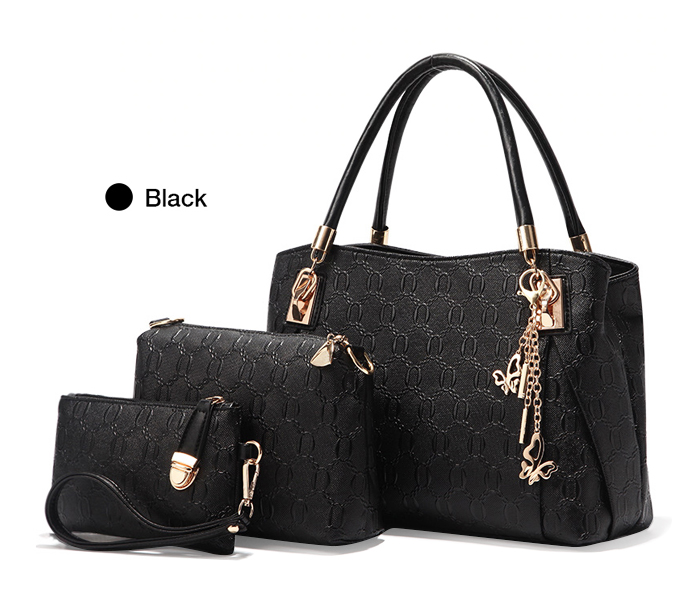 Ellen EL05 Female Large Capacity Casual Tote Handbags 3Pcs - Black - Zoom Image