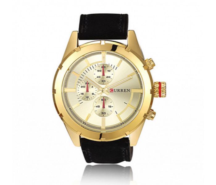 Curren 8154 Analog Watch For Men Black and Gold - Zoom Image 2