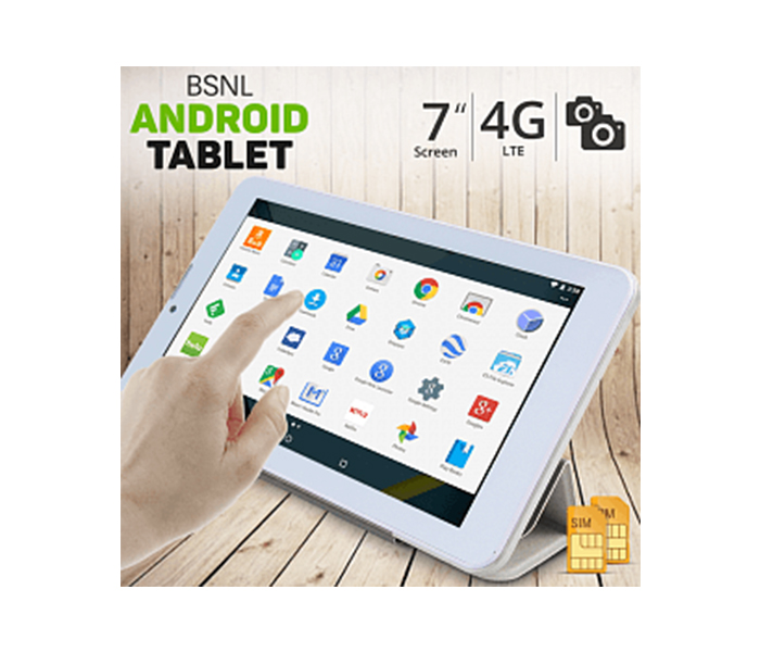 BSNL A21 7-Inch 16GB 4G LTE Dual Sim Tablet - White - Zoom Image 4