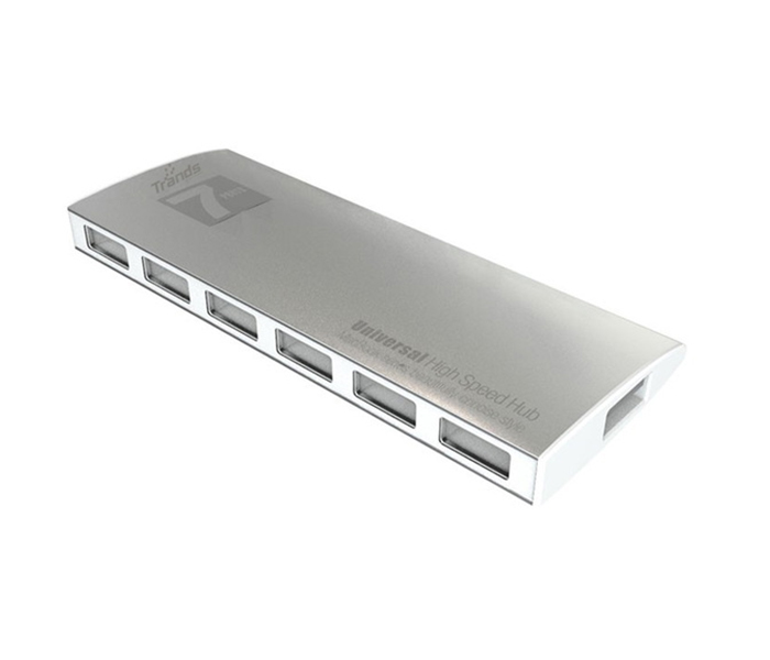 Trands TR-HB4750 USB 2.0 Multi 7 Port Universal High Speed USB Hub - Silver - Zoom Image