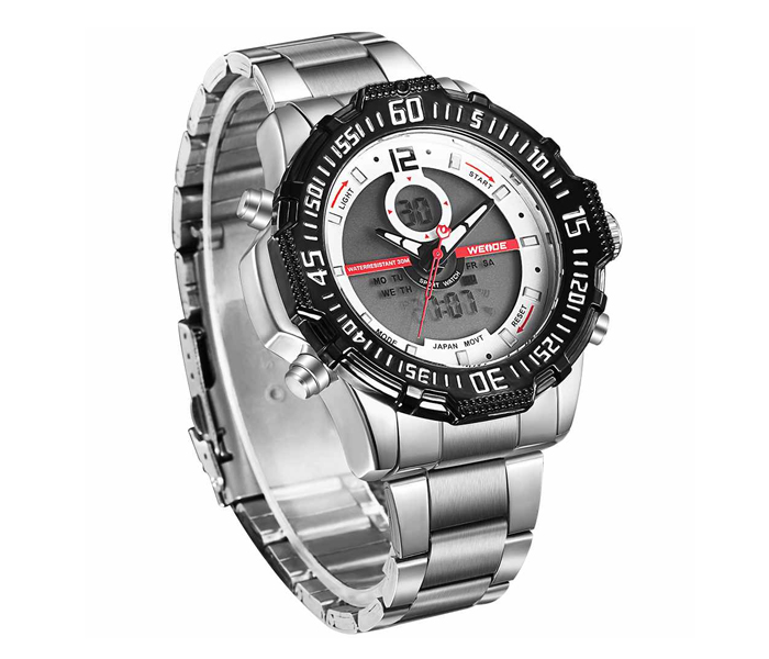 Weide WH-6105MB Analog and LCD Digital Watch Silver and White - Zoom Image 2