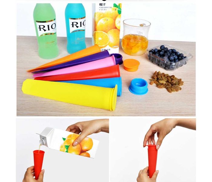 6 Piece Silicone Ice Lolly Maker ICE772 Multicolor - Zoom Image 1