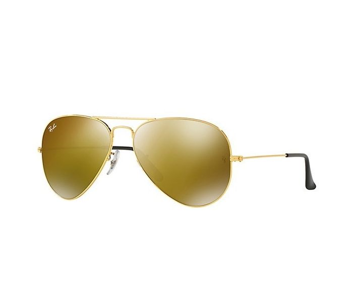 Ray-Ban 0RB3025 W3276 Aviator Gold Frame & Yellow Mirror Mirrored Sunglasses for Unisex - Zoom Image