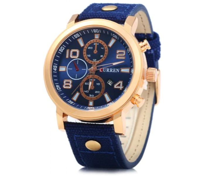 Curren 8199 Quartz Watch With Date Function For Men Blue - Zoom Image