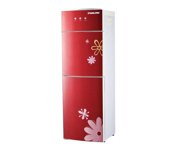 Nikai NWD1506R 2 Tap Glass Series Water Dispenser With Refrigerator Red and White - Zoom Image 2