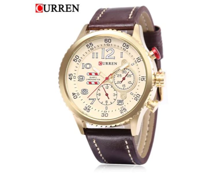 Curren 8179 Casual Analog Quartz Watch For Men Brown - Zoom Image 1