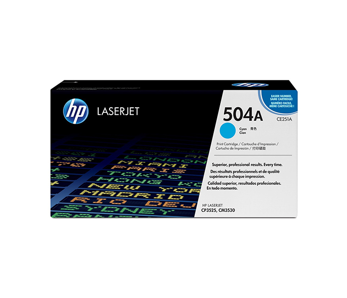 HP 504A Original LaserJet Toner Cartridge - Cyan (CE251A) - Zoom Image