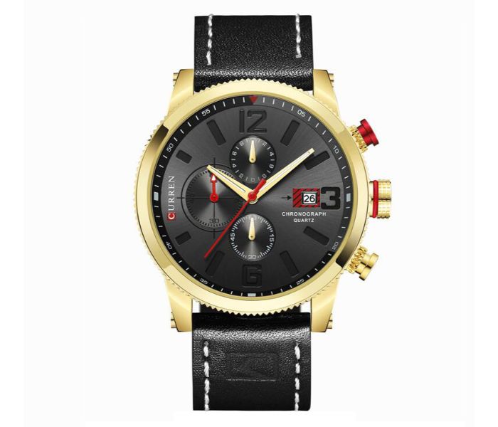 Curren 8281 Quartz Wristwatch For Men Black and Gold - Zoom Image