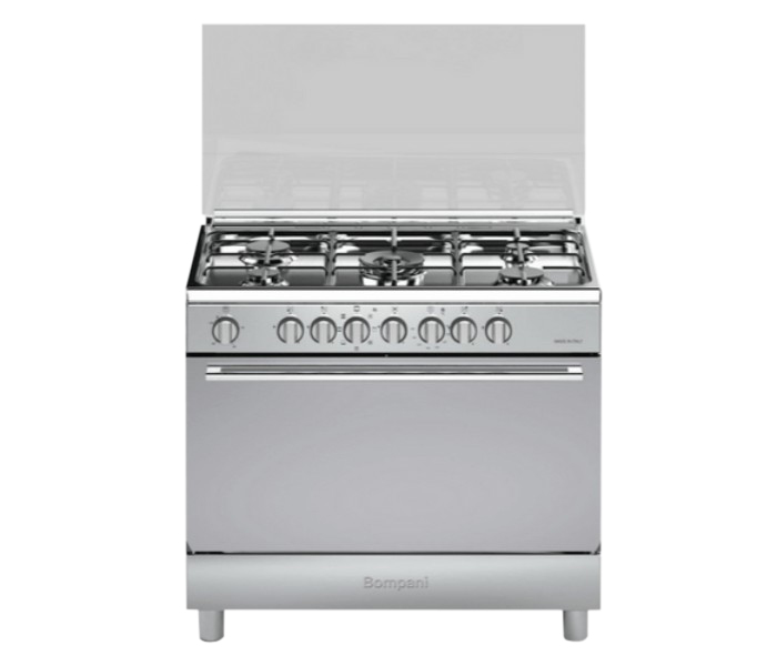 Bompani BO683DA/L 90 x 60 cm 5 Gas Burner Cooker Electric Oven with Lid Stainless Steel - Zoom Image