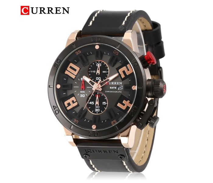 Curren 8312 Analog Quartz Watch For Men Rose Gold - Zoom Image