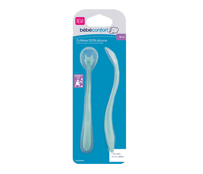 Bebe Confort 3105204300 Soft Silicone Spoons - Set of 2, Blue - Zoom Image 1