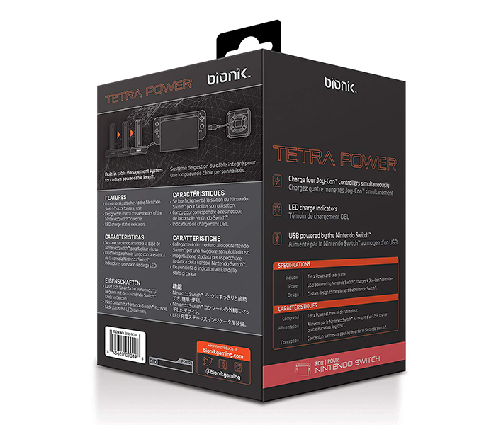 Bionk BNK-9019 Tetra Power Charging Dock for Joy Con Controllers - Black - Zoom Image 4