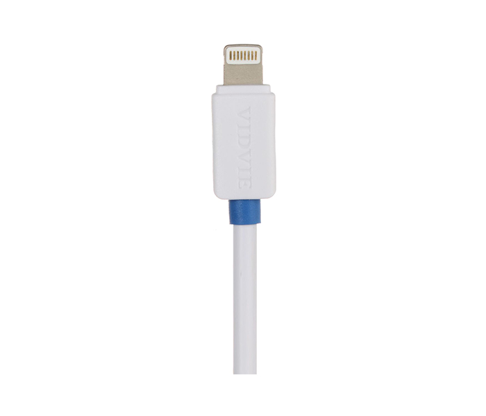 Vidvie PLE-201 2.1A 2 Pin Adapter with Micro Cable for Apple iPhone - 1 Meter, White - Zoom Image 1