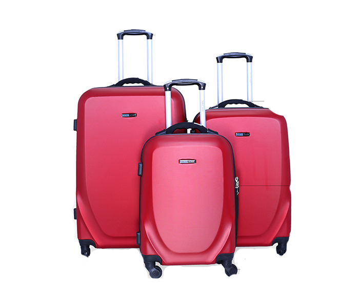 Para John PJTR3122R ABS Trolley Bag Set of 3 Pieces - Red - Zoom Image