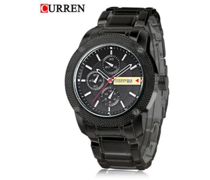 Curren 8069 Stainless Steel Analog Watch For Men Black - Zoom Image