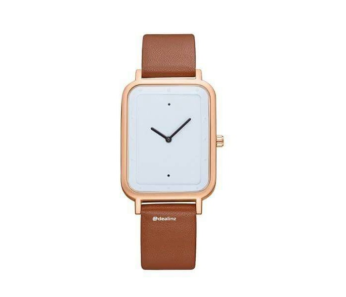 Tomi TM-0836 Maglo Faxes Genuine Quality Leather Band Wrist Watch For Unisex Brown - Zoom Image