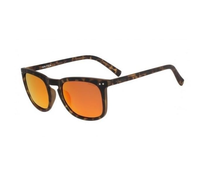 Nautica N3613SP 212 Square Dark Havana Frame & Orange Mirrored Sunglasses for Men - Zoom Image