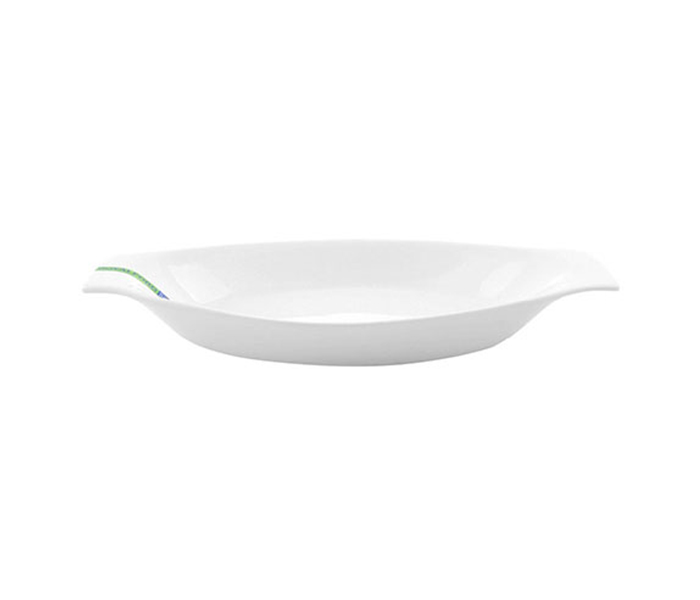 Royalford RF7985 12.5-inch Porcelain Ware Magnesia Boat Plate - White - Zoom Image