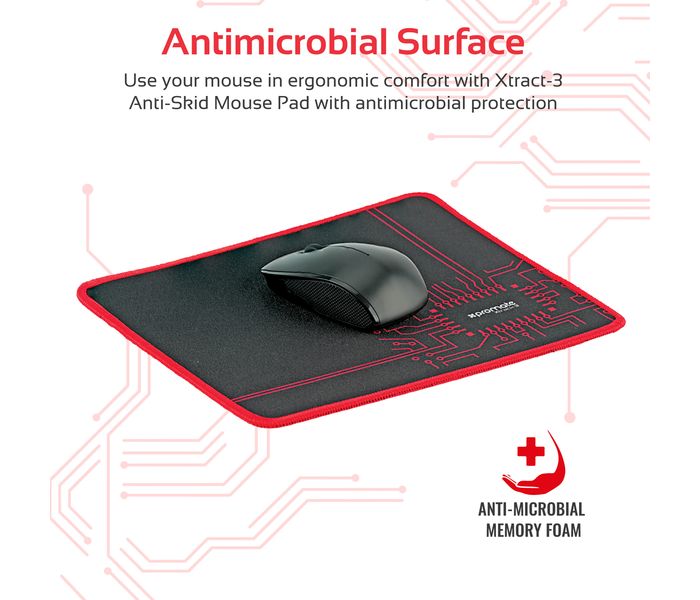 Promate Xtrack-3 Comfort Glide Anti-Skid Pro-Gaming Mouse Pad, Black - Zoom Image 1