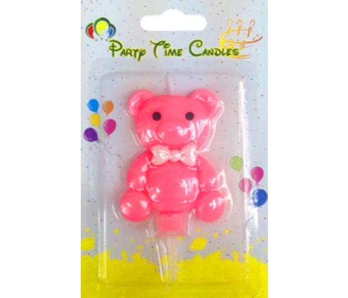 Party Time G550-B Bear Birthday Candle Pink - Zoom Image