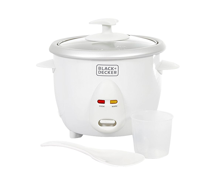 Black and Decker RC650-B5 0.6 Litre Rice Cooker with Glass Lid - White - Zoom Image 2