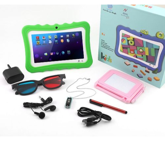 BSNL K-1 Kids Tablet, 7 inch, Android 4.4.2, 8GB, 1GB DDR3, Dual-core, Dual Camera, Green - Zoom Image 2