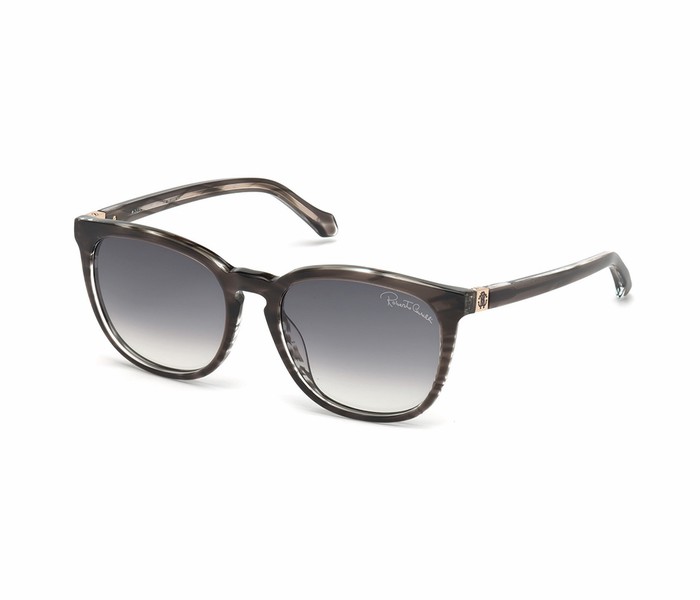 Roberto Cavalli 1019 05B Wayfarer Grey Frame & Grey Gradient Mirrored Sunglasses for Women - Zoom Image 1