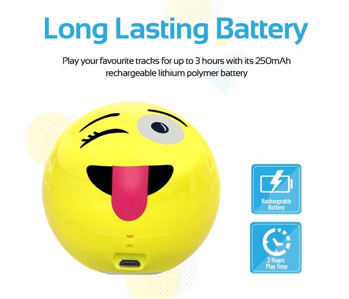 Promate Groovoji Mini Wireless Emoji Speaker with Handsfree - Yellow - Zoom Image 5