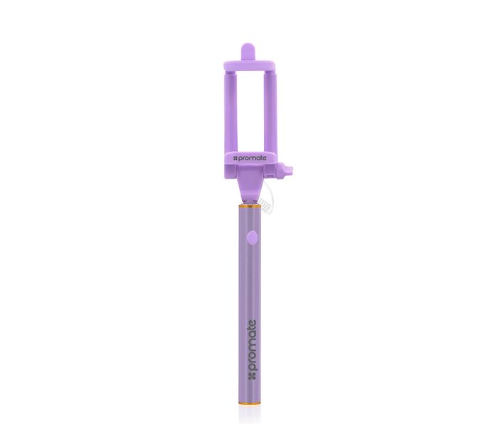 Promate Minipod Perfectly Foldable Extendable Selfie Stick Pole Wire Monopod with Remote Shutter, Purple - Zoom Image 7