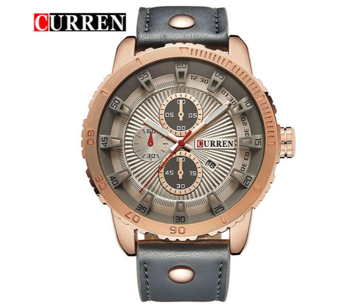 Curren 8206 Casual Analog Quartz Watch For Men Grey - Zoom Image