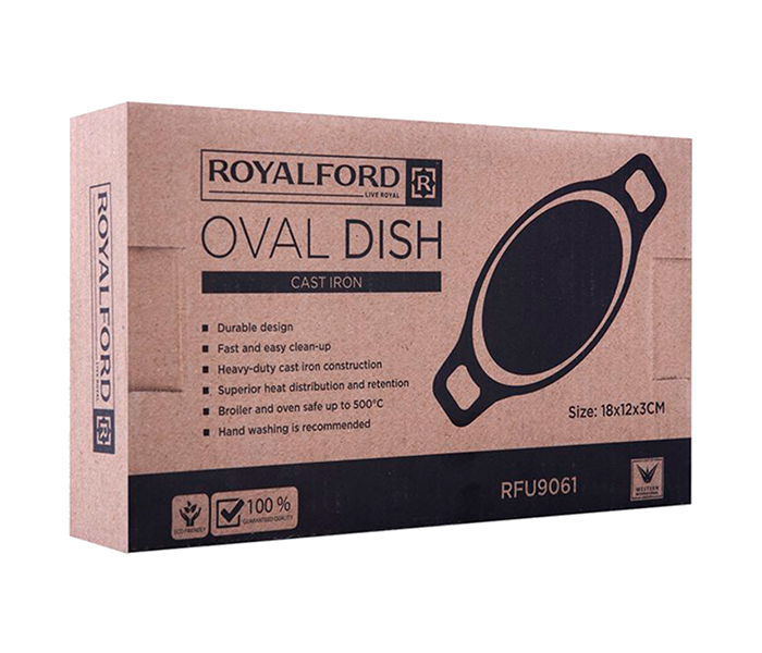 Royalford RFU9061 18cm Cast Iron Oval Dish - Black - Zoom Image 4