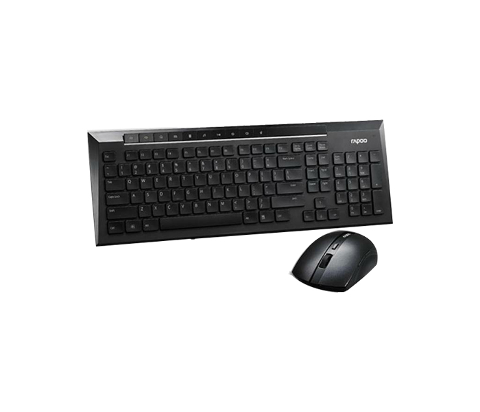 Rapoo 8200P Combo Wireless Optical Mouse & Keyboard - English, Black 17757 - Zoom Image 1