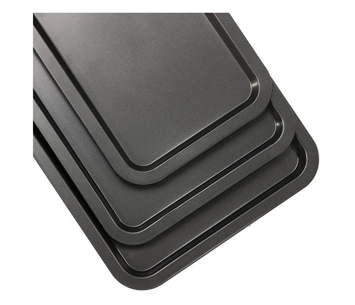 Royalford RFU9068 Non-Stick Baking Tray Cookie Set - 3 Pieces, Black - Zoom Image 2