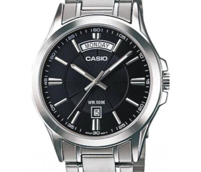 Casio MTP-1381D-1ADF Mens Analog Watch Black and Silver - Zoom Image 1