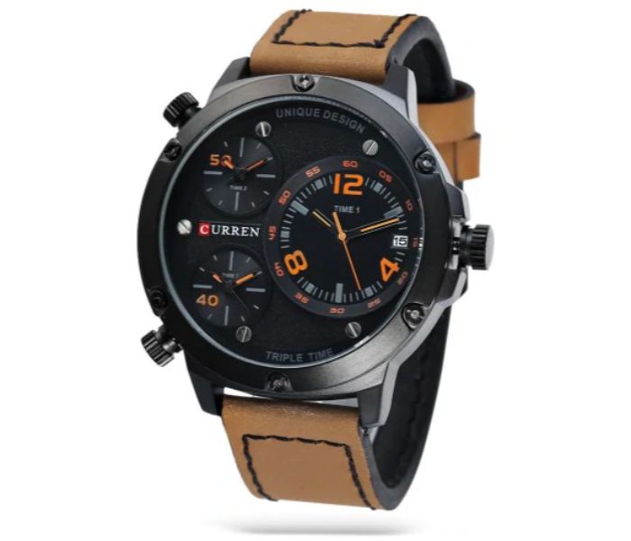 Curren 8262 Casual Quartz Watch For Men Black - Zoom Image