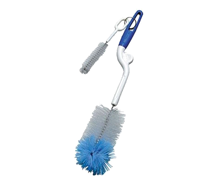 Pigeon N23592777A Nylon Bottle & Nipple Brush - Blue & White - Zoom Image