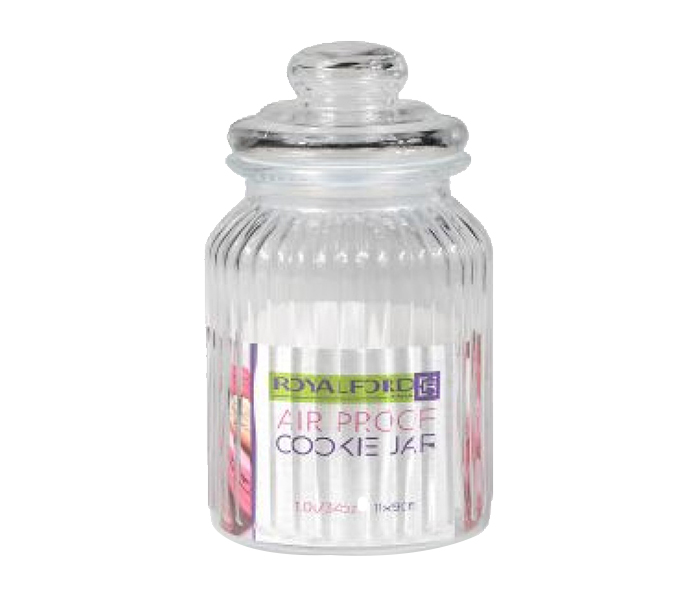 Royalford RF8636 650ML Glass Air Proof Cookie Jar - Zoom Image