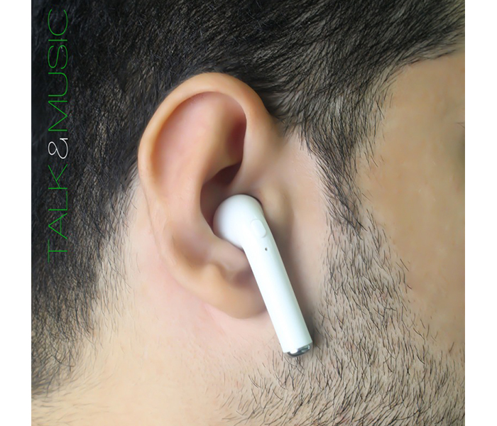 iends LG-A4 Wireless Bluetooth Mono Earbud - White - Zoom Image