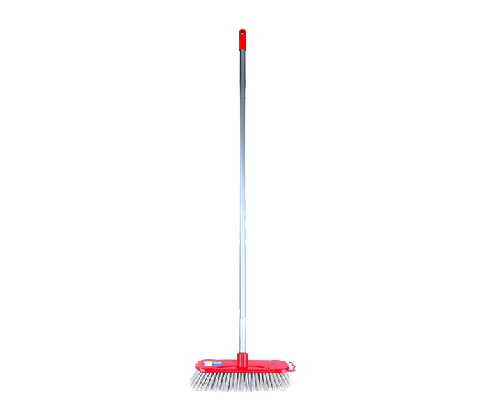 Royalford RF8831 One Click Series Floor Broom with Stick - Silver & Red - Zoom Image 2