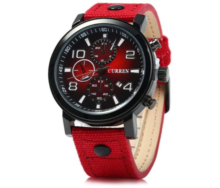 Curren 8199 Quartz Watch With Date Function For Men Red - Zoom Image