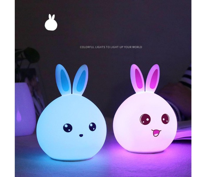 Cute Rabbit Silicone LED Night Lamp with Touch Sensor and 7 Mode Changing Colors SNL75 Assorted - Zoom Image 2