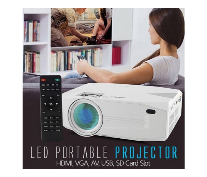 Bison BS-700 HD LED Wireless Entertainment Projector White - Zoom Image 5