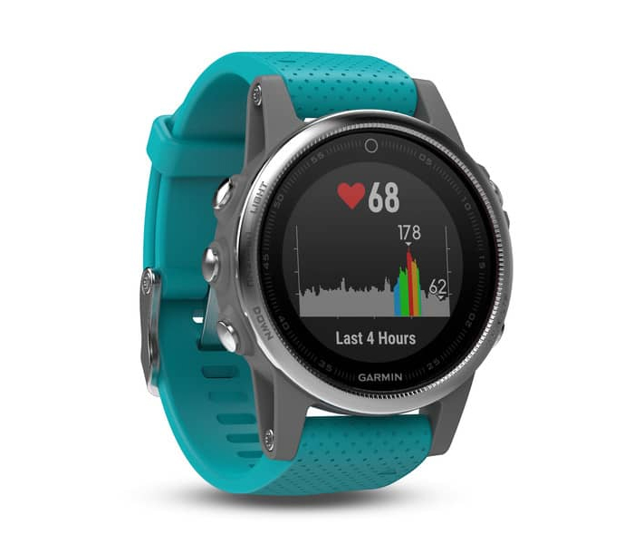 Garmin Fenix5S Multisport Smart Watch With Silicone Band - Turquoise - Zoom Image 2