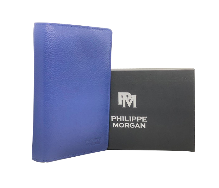 Philippe Morgan PM008 Men Leather Bifold Wallet - Blue - Zoom Image 1