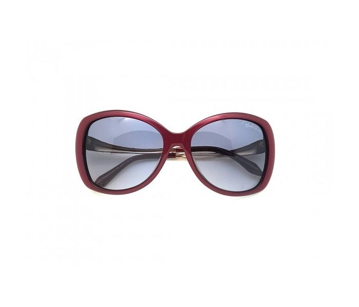 Roberto Cavalli 917S-A 71B Oversized Bordeaux & Gold Frame and Grey Gradient Mirrored Sunglasses for Women - Zoom Image 1