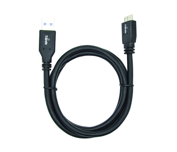 Trands TR-CA258 USB 3.0 A Male to Micro B Male Cable - Black - Zoom Image 1