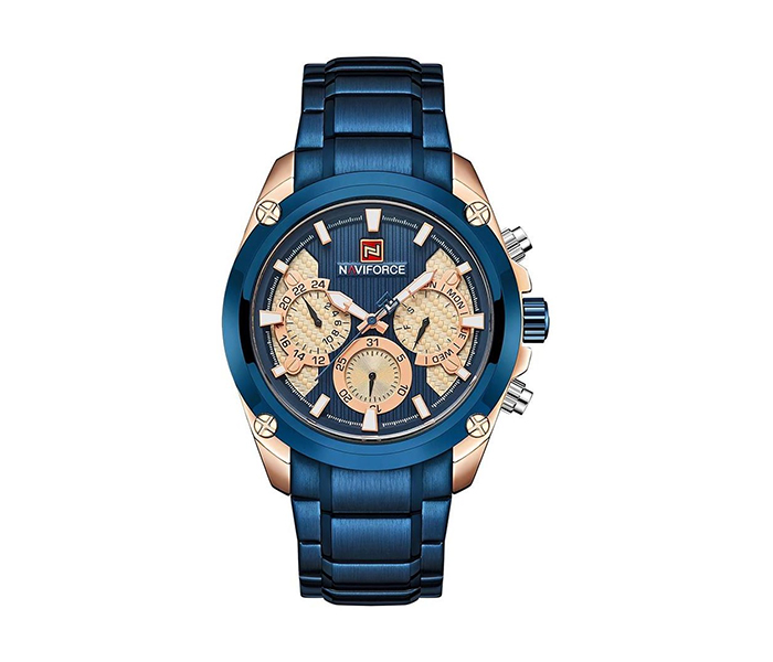 Naviforce 9113 Men Luxury Chronograph Stainless Steel Starp Watch - BLUE - Zoom Image 4