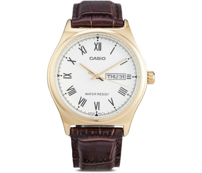 Casio MTP-V006GL-7BUDF (CN) Mens Analog Watch White and Brown - Zoom Image 4